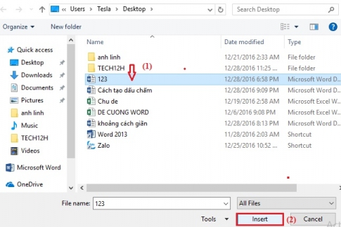 How to insert Word File into Word documents is very simple