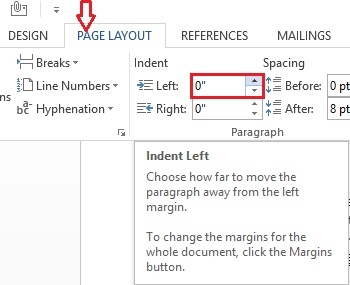 Commonly used indent styles in Word documents