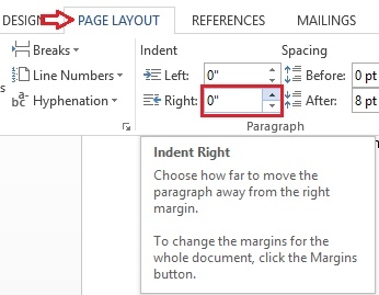 Estilos de recuo comumente usados em documentos do Word