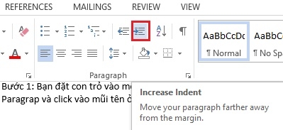 Estilos de recuo comumente usados em documentos do Word