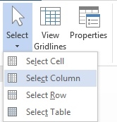 Operations to edit tables in Word