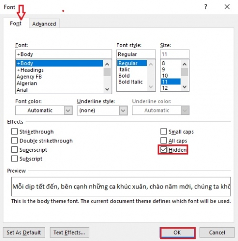 How to hide / show important text in Word