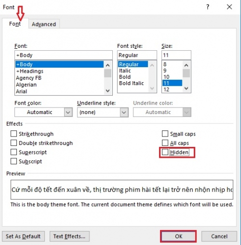 How to hide / show important text in Word