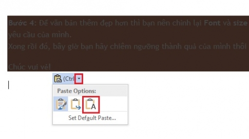 Cách làm mất màu nền khi coppy tài liệu trên mạng về word