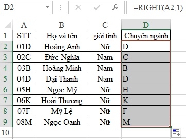 How to use the Right function, the Left function in Excel