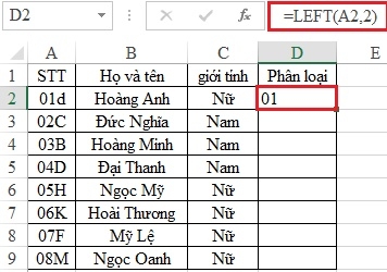 Cách sử dụng hàm Right, hàm Left trong Excel