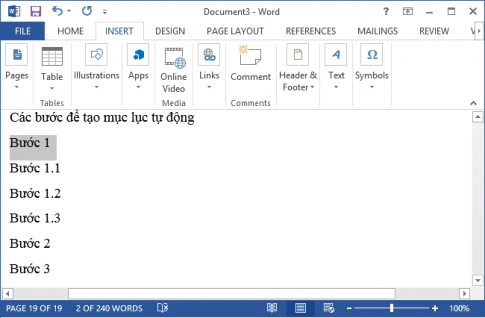 MicrosoftWordで自動目次を作成する方法