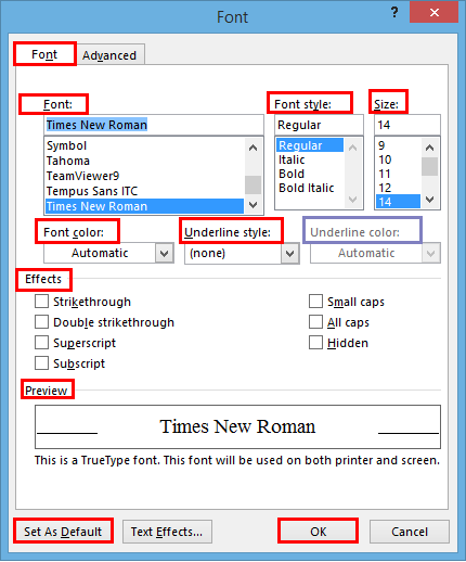 Instruções para definir a fonte padrão no Microsoft Word