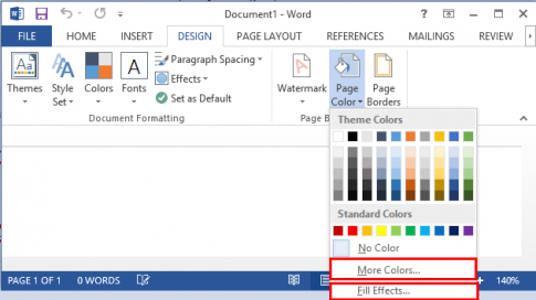 Instructions for setting wallpapers in Microsoft Word