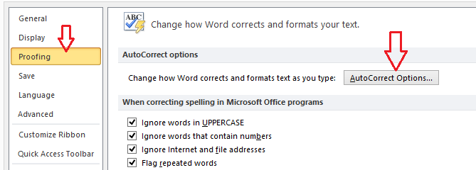 Instructions for setting the default capitalization in Microsoft Word