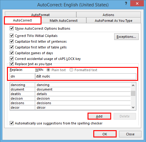 Istruzioni per la creazione di scorciatoie da tastiera in Microsoft Word