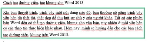 Tạo đường viền và khung đơn giản trên Word 2013