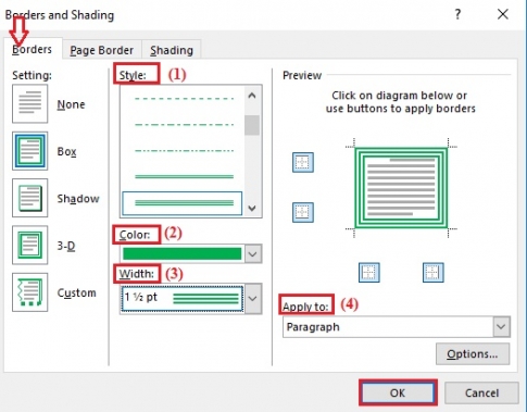 Crea semplici bordi e cornici su Word 2013