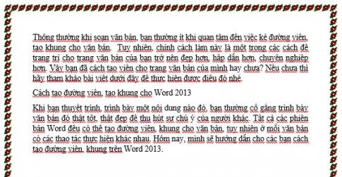 Tạo đường viền và khung đơn giản trên Word 2013