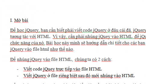 Xóa gợn sóng, gạch chân màu đỏ dưới các dòng văn bản trong Word