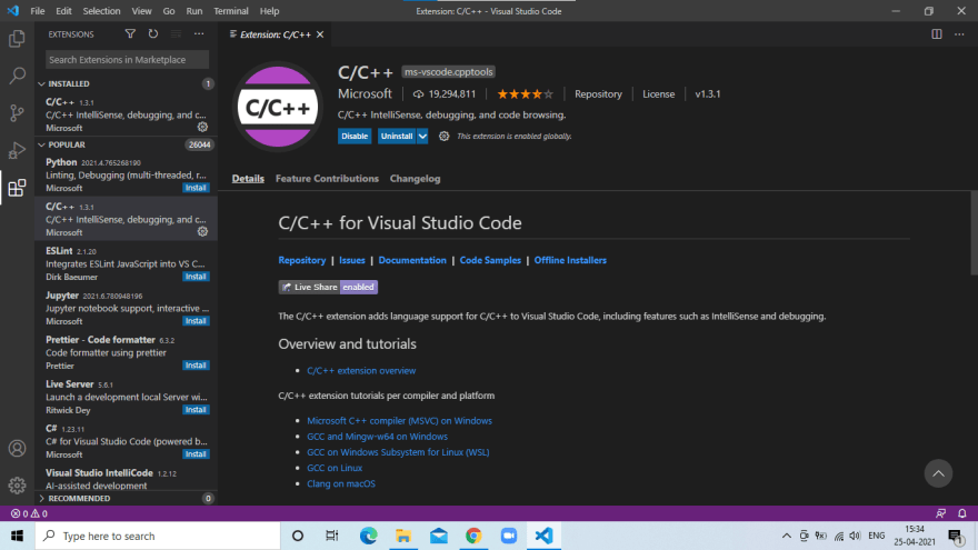 Install Visual Studio Code for C/C++ programming on Windows and MacOs