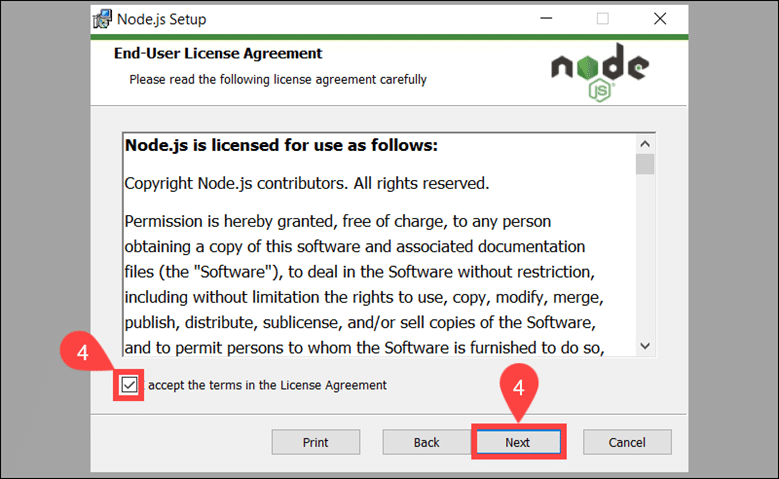 Instale o NodeJS no ambiente Windows
