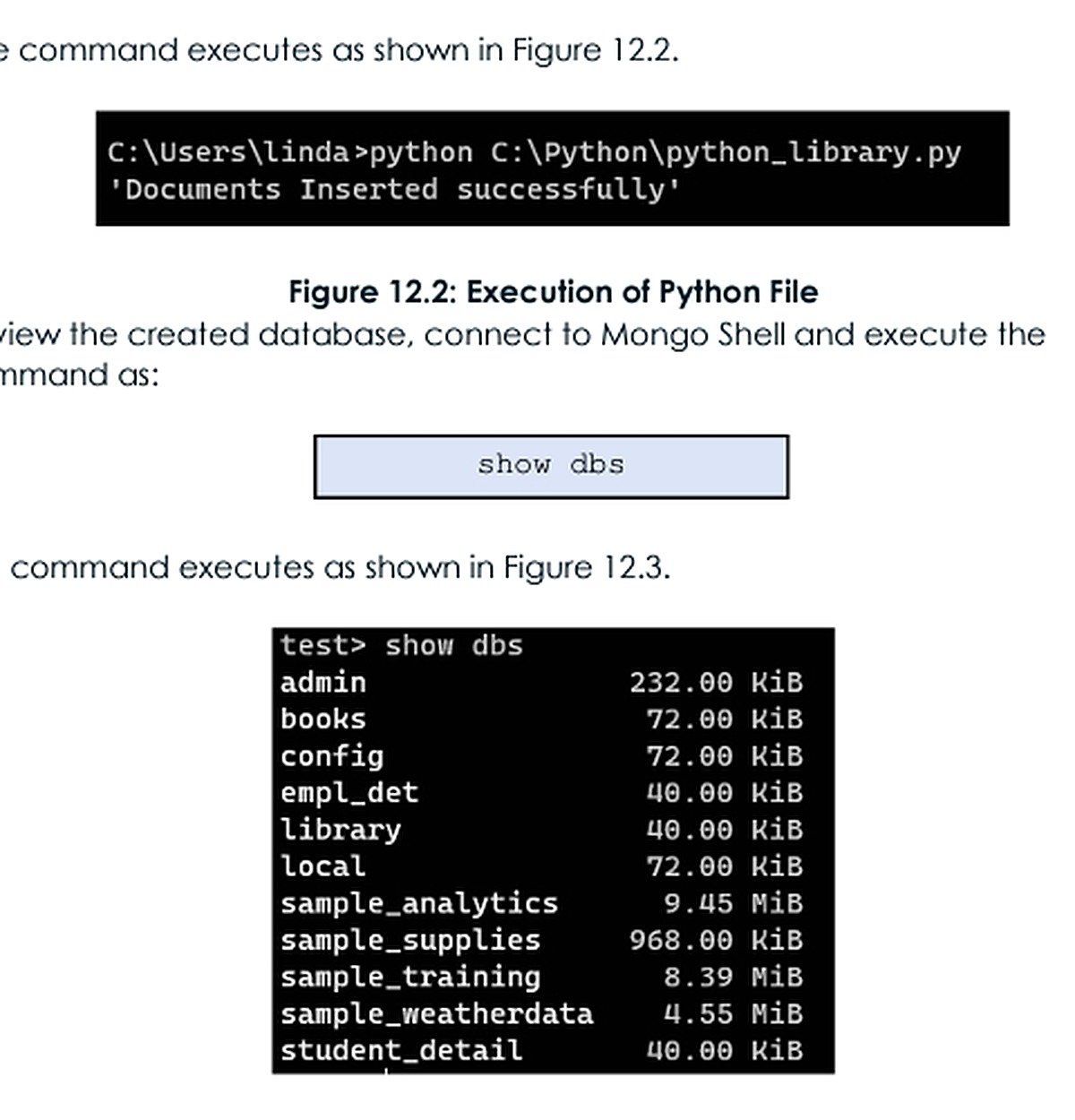 Chạy chương trình Python và kiểm tra database MongoDB