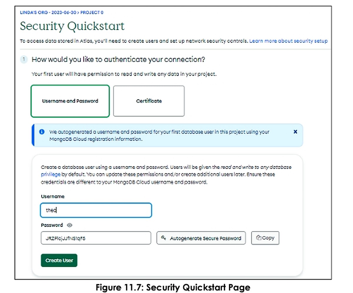 Tạo Database User trong Atlas Security Quickstart