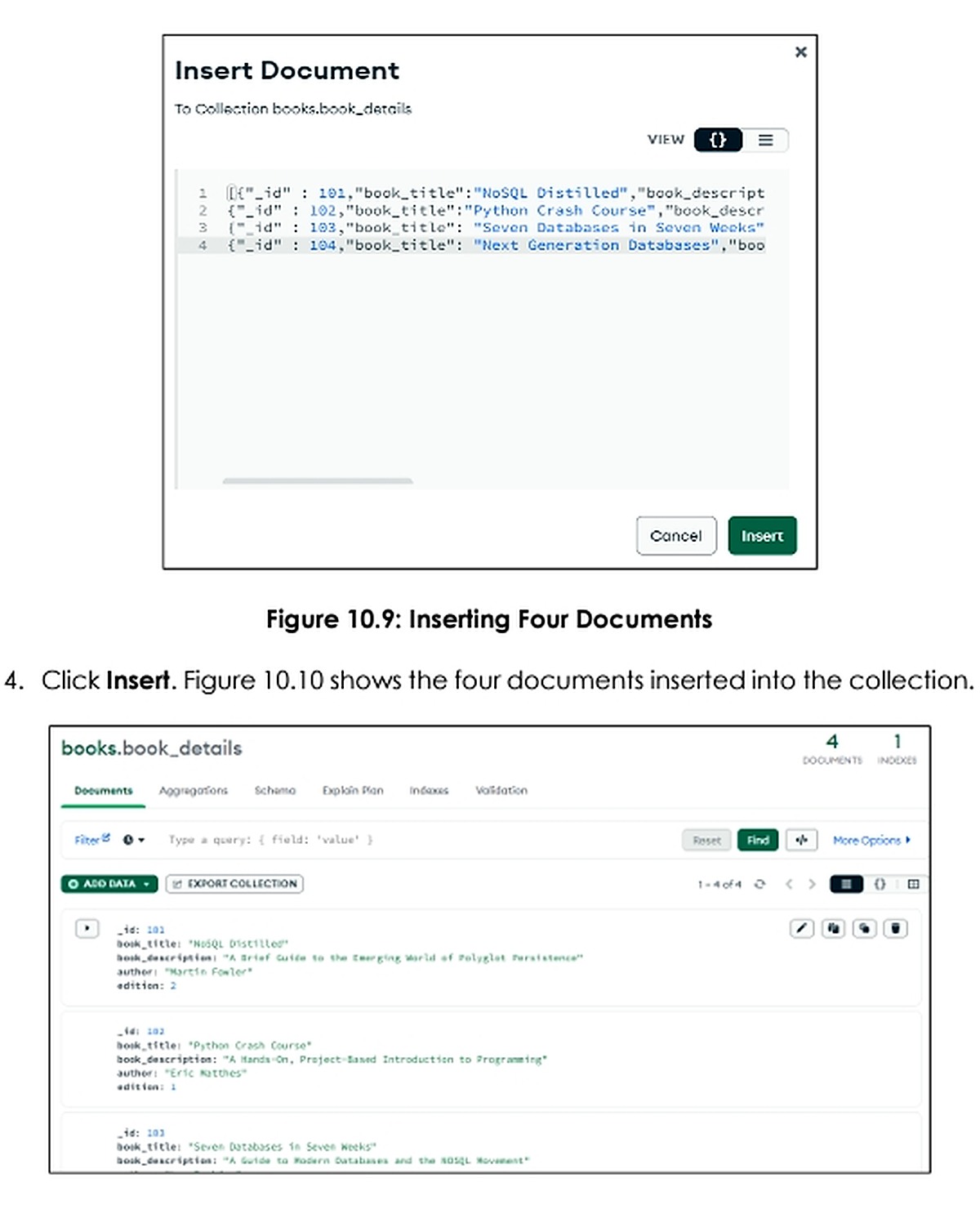 Chèn nhiều document JSON trong MongoDB Compass