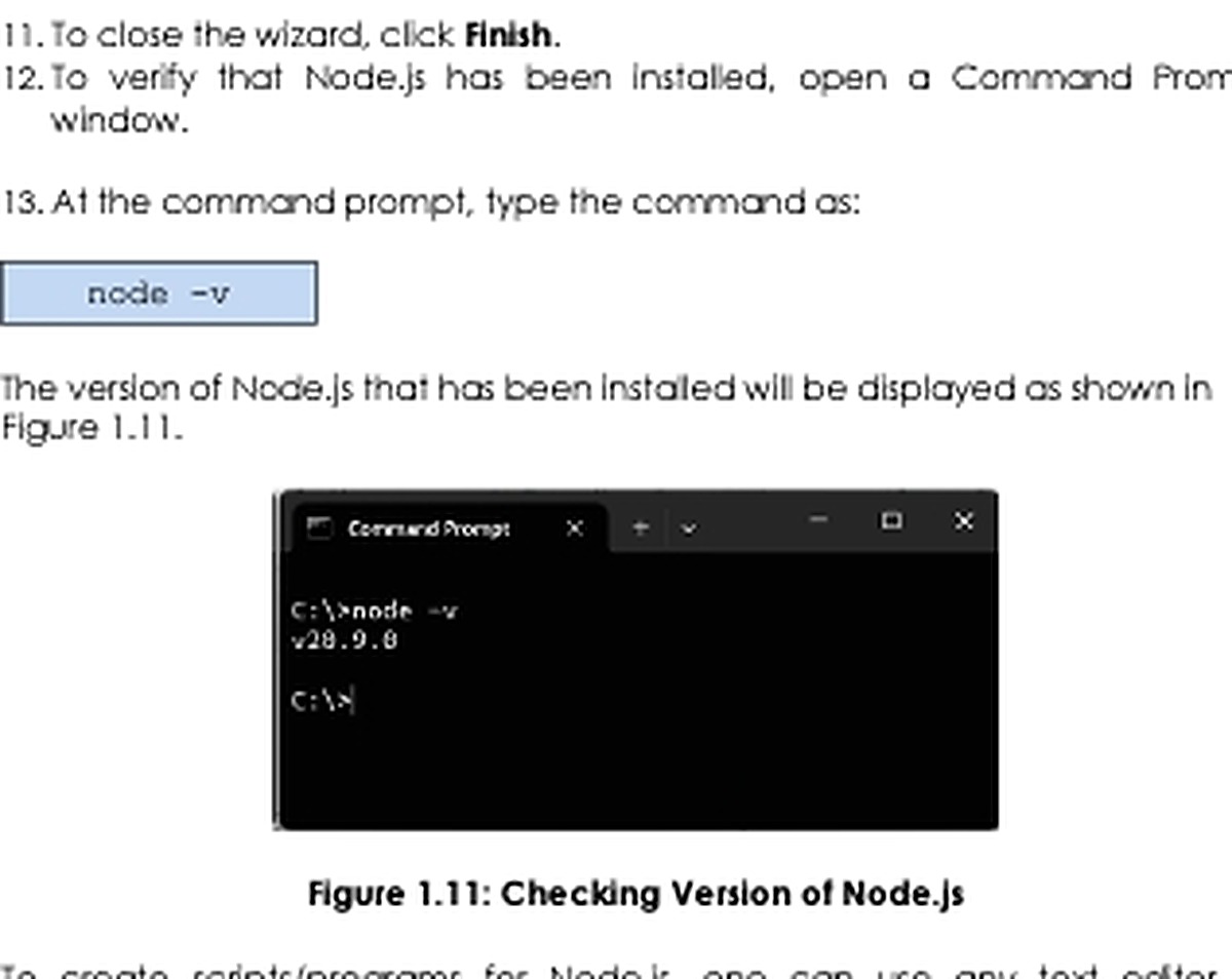 Kiểm tra phiên bản Node.js trong Command Prompt
