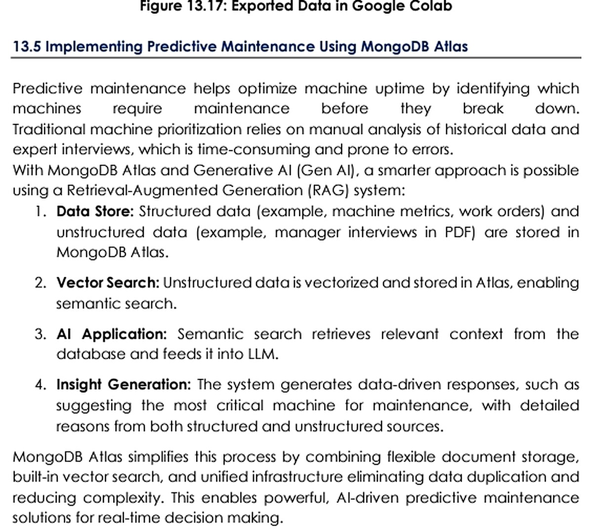 Quy trình dùng MongoDB Atlas và AI cho bảo trì dự đoán
