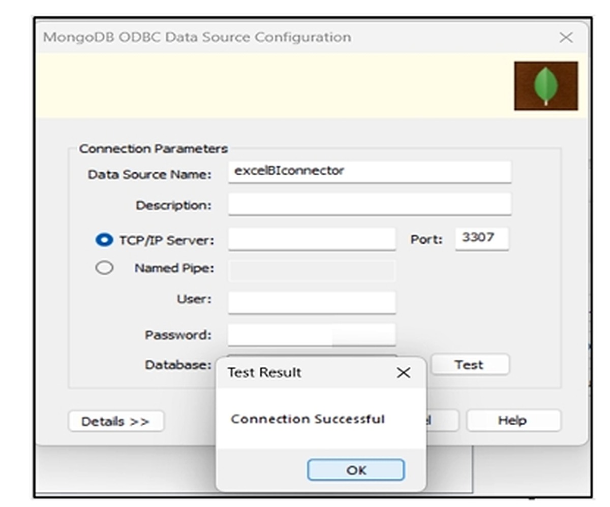 Cấu hình DSN cho MongoDB BI Connector và kiểm tra kết nối